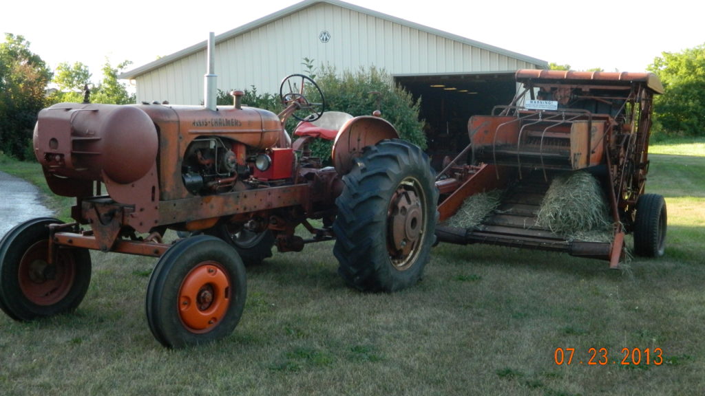 1957 WD45 propane with a model number 10 Roto baler